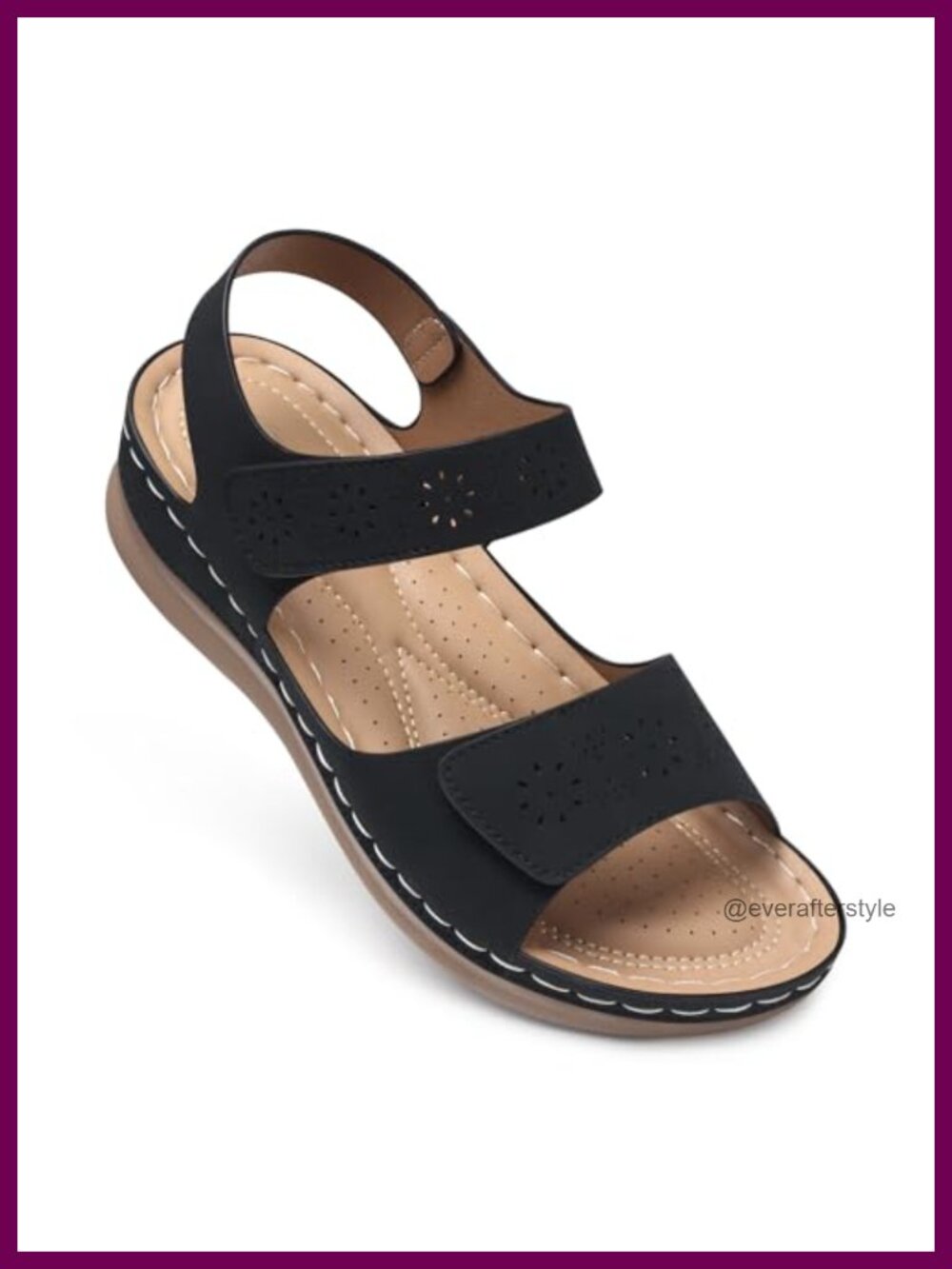 Women Flat Sandals Arch Support Comfortable Dressy Casual Hook Loop Open Toe